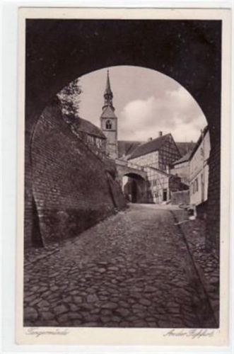 Tangermünde Kupfertiefdruckkarte von Tangermünde mit Partie an der Roßfurt ungelaufen Gute Erhaltung.