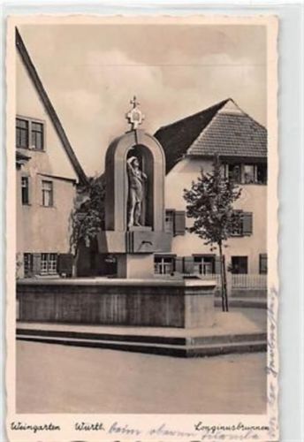 Weingarten Weingarten. Longinusbrunnen gelaufen. Leichter Stempeldurchdruck, sonst gut erhalten