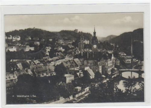 Waldheim Waldheim mit Teilansicht gelaufen von 1935. Gute Erhaltung.