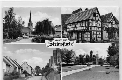 Steinfurt in Baden mit Straßenpartie und Blick auf die Kirche gelaufen. Gute Erhaltung.