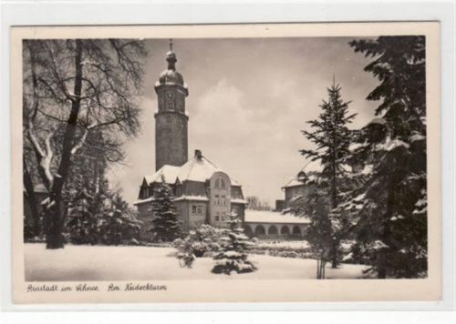 Arnstadt Arnstadt im Schnee am Neideckturm gelaufen 1940. Gute Erhaltung.
