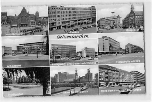 Gelsenkirchen mit Zeche Consolidation und Hauptbahnhof ungelaufen Gute Erhaltung.