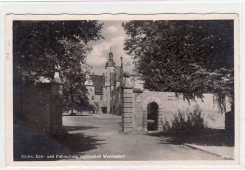 Wermsdorf Wermsdorf mit Sächs. Reit- und Fahrverein, Jagdschloß gelaufen von 1938. Gute Erhaltung.