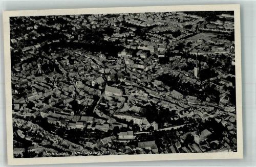 Nordhausen 1943 Fliegeraufnahme der Stadt mit St. Petri Kirche