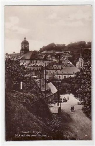 Lößnitz Lössnitz mit Blick auf die zwei Kirchen ungelaufen Gute Erhaltung.