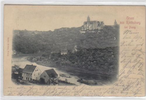 Rochsburg bei Penig. Teilansicht Burg gelaufen am 11.02.1900. Gute Erhaltung.