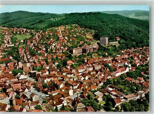 58706 W5750 Menden Sauerland Foto AK Fliegeraufnahme des Ortes mit Pfarrkirche St. Vincenz