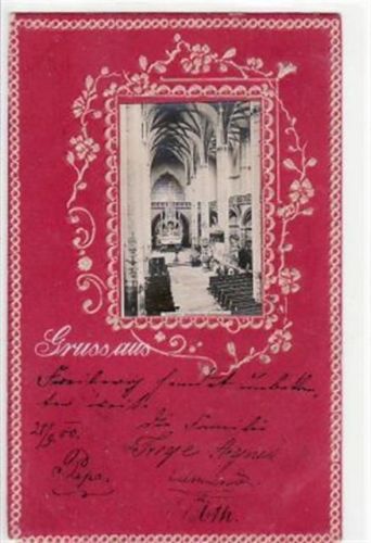 Freiberg Freiberg, Prägekarte mit Innenansicht der Domkirche gelaufen von 1900. Gute Erhaltung.