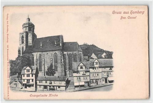 Homberg Homberg, Bez. Kassel. Evangelische Kirche ungelaufen Vorder- und Rückseite leicht fleckig, sonst gut erhalten