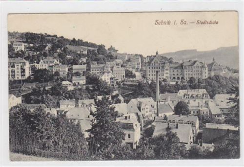 Sebnitz Sebnitz i. Sa. ein Teil der Stadt Stadtschule ungelaufen Gute Erhaltung.