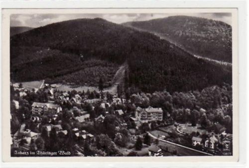 Tabarz Fotokarte von Tabarz i. Thür. Totalansicht gelaufen 1939 Eckbug oben links, sonst gut erhalten.