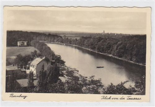 Bernburg Bernburg Blick von der Terrasse ungelaufen Top Erhaltung.