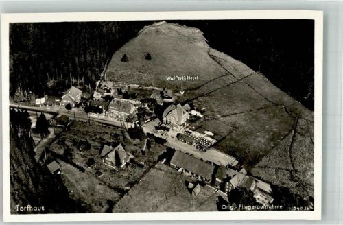 Torfhaus 1938 Fliegeraufnahme des Ortes mit Wulfert's Hotel