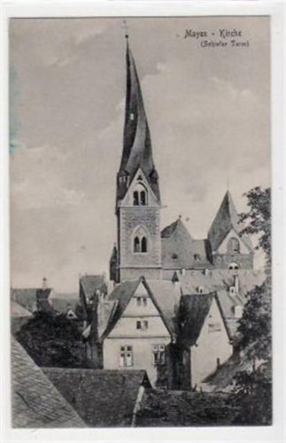Mayen mit Kirche, schiefer Turm ungelaufen Leicht fleckig, sonst gut erhalten