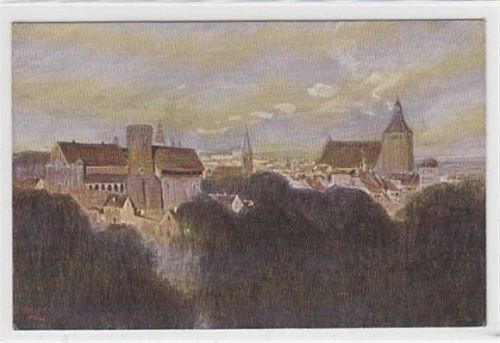 Allenstein Künstlerkarte Allenstein / Olsztyn mit Schloß und Jakobikirche ungelaufen Sehr gut erhalten.