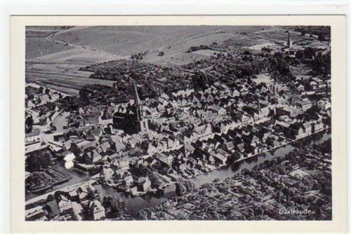 Buxtehude vom Flugzeug aus gesehen ungelaufen Gute Erhaltung.