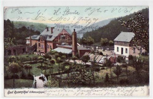 Netzschkau Netzschkau mit Bad Rosental gelaufen von 1903. leichte Eckabschürfungen, kleiner Riß linker Rand,