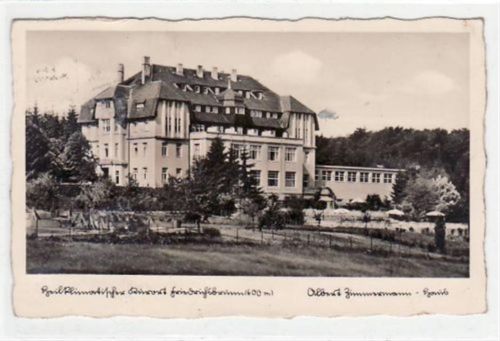 Friedrichsbrunn Friedrichsbrunn i. Harz mit Albert Zimmermann - Haus gelaufen, Marke entfernt. Leicht bügig, leicht fleckig, sonst gut erhalten.