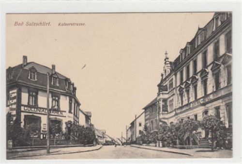 Bad Salzschlirf Bad Salzschlirf. Kaiserstraße Central-Hotel ungelaufen Ecken mit Albumabdrücken, Rückseite leicht fleckig, sonst gut erhalten