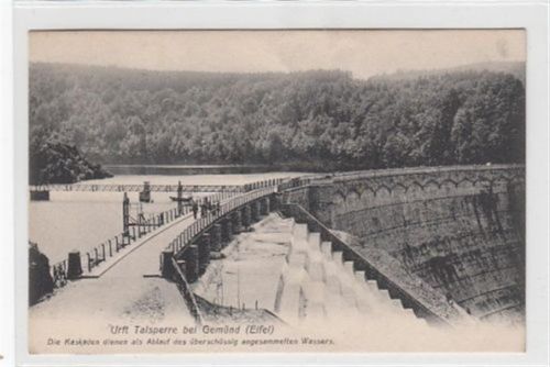 Urft Talsperre bei Gemünd in der Eifel gelaufen, 1909. Gute Erhaltung.
