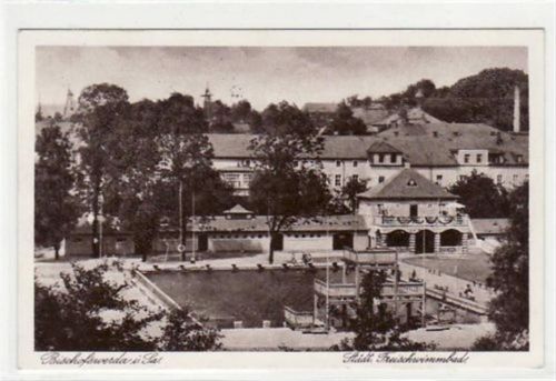 Bischofswerda Bischofswerda mit Städt. Freischwimmbad gelaufen von 1935. Gute Erhaltung.