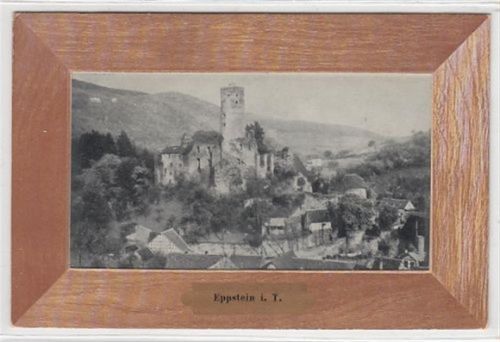 Eppstein im Taunus, Folienrahmenkarte. Burgruine ungelaufen Gute Erhaltung.