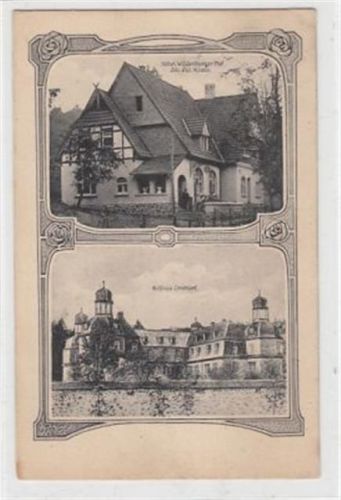 Hotel Wildenburger Hof und Schloss Crottorf gelaufen, 1908. leicht stockfleckig, sonst gut erhalten