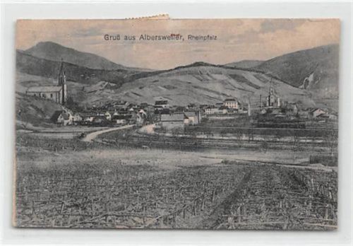 Albersweiler in der Rheinpfalz. gelaufen. Marken zum Teil entfernt kleiner Knick oben rechts und unten links, leicht fleckig, kleiner Riß am linken Rand in der Mitte, sonst gut erhalten