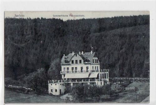 Iserlohn Iserlohn im Sauerland mit Sommerfrische Franzosenhohl gelaufen von 1906. Leichter Stempeldurchdruck, kleiner Riß am rechten Rand in der Mitte, sonst gut erhalten