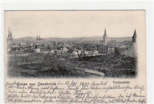 Osnabrück Osnabrück gelaufen, mit Marke und Stempel von 1901. Gute Erhaltung.