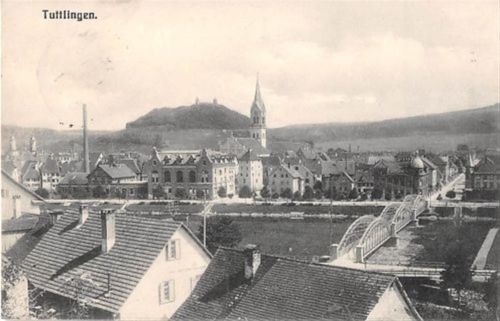 Tuttlingen. Teilansicht Kirche. Feldpost, Stempel von 1914. Leichter Stempeldurchdruck, sonst gut erhalten