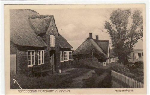 Norddorf Norddorf a. Amrum mit Blick auf Friesenhäuser gelaufen, 1925. Gute Erhaltung.