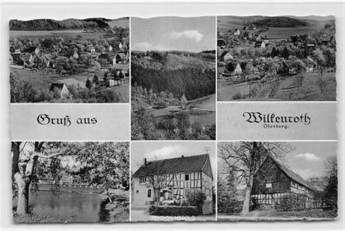 Wilkenroth mit Pension Herold und Schwimmbad gelaufen. Leichter Schrift- und Stempeldurchdruck, leichter Bug unten in der Mitte, sonst gut erhalten