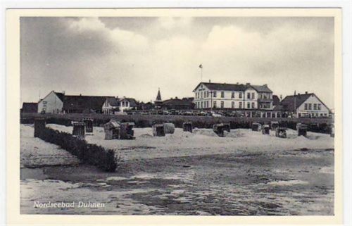 Nordseebad Duhnen mit Teilansicht und Strandkörbe ungelaufen Gute Erhaltung.
