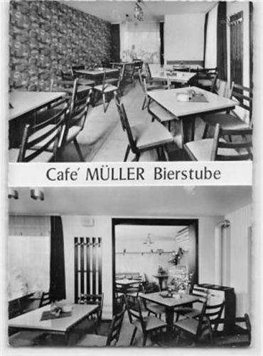 Oberachern. Café und Bierstube Josef Müller. Innenansicht gelaufen. Gute Erhaltung.