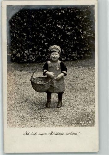1917 WK I Ich habe meine Brotkarte verloren , Kind weint