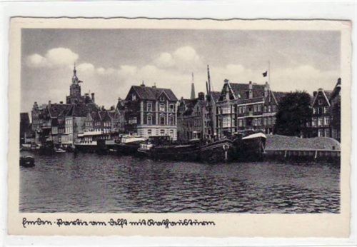 Emden Emden mit Partie am Delft und Rathausturm ungelaufen Gute Erhaltung.