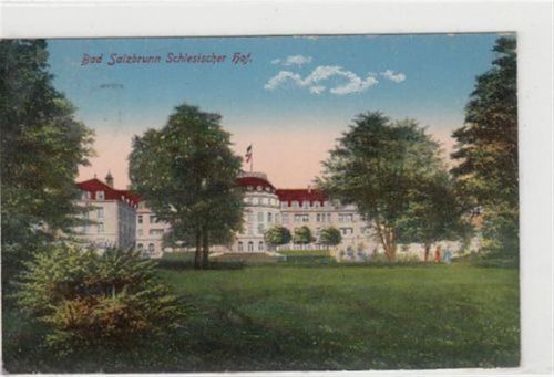 Bad Salzbrunn Bad Salzbrunn / Szczawno-Zdrój - Kreis Waldenburg / Walbrzych. Schlesischer Hof gelaufen 1918. Leichte Stempelspuren. Leichte Abschürfungen an den Rändern, sonst gut erhalten