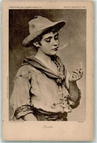 1905 Gravure Künstlerkarte Piccolo sign. E. von Blaas AK