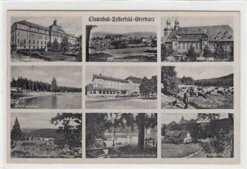 Clausthal-Zellerfeld Bergakademie und Waldseebad. Feldpost, Stempel, Datum nicht lesbar. Gute Erhaltung.