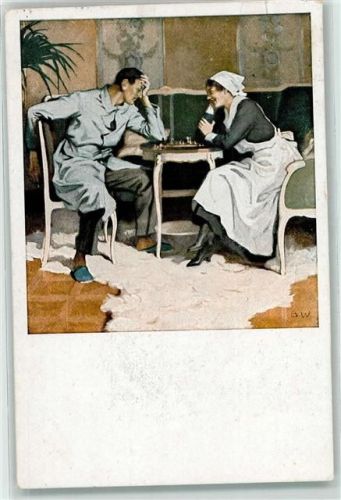 1917 sign. Wennerberg Nr. 22 WK I Soldat und Krankenschwester AK
