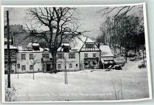 Altenberg Jägerhof Hartmannsmühle Winter Holzwagen Scan verzogen