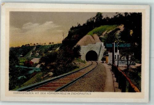 Zschopau Harrafelsen Körnerkreuz Zschopautal Tunnel Schranke Gleise