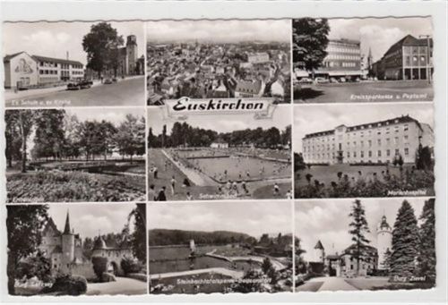 Euskirchen Kreissparkasse und Postamt gelaufen, mit Marke und Stempel, Datum nicht lesbar. Leichter Schrift- und Stempeldurchdruck, sonst gut erhalten