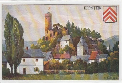 Eppstein Eppstein im Taunus, Künstlerkarte. Burgruine. ungelaufen handschriftliches Datum von 1913. Gute Erhaltung.