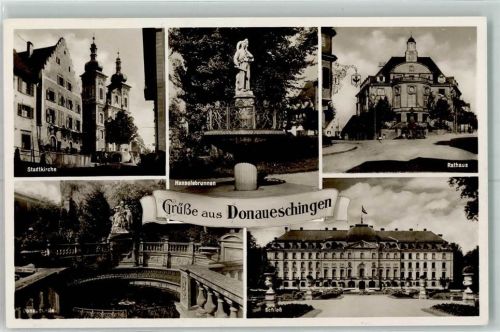 Donaueschingen Stadtkirche Hanselebrunnen Rathaus Schloß Donaueschingen