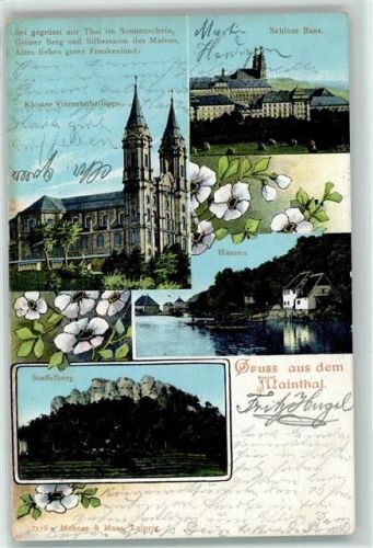 Bad Staffelstein 1904 Kloster Vierzehnheiligen Schloss Banz Hausen Staffelberg