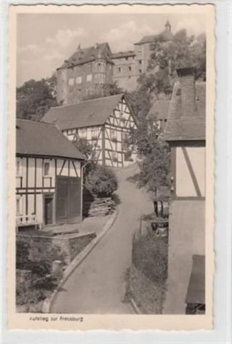Kirchen an der Sieg. Aufstieg zur Freusburg. ungelaufen Nachkriegskarte. Sehr gut erhalten.