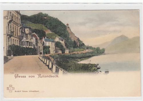 Rolandseck. Teilansicht mit Straßenpartie. ungelaufen um 1900 Gute Erhaltung.