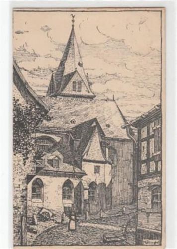 Idstein, Künstlerkarte. ein Blick auf ein altes Haus gelaufen, 1926. Rückseite leicht fleckig, sonst gut erhalten